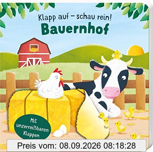 Klapp auf – schau rein: Bauernhof: Mit unzerreißbaren Klappen | Erster Entdeckerspaß für Kinder ab 12 Monaten