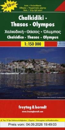 Freytag Berndt Autokarten, Chalkidiki - Thassos - Olympos - Maßstab 1:150 000