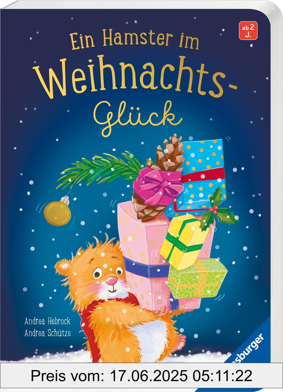 Brand : Ravensburger, Binding : board_book, Edition : 2, Label : Ein Hamster im Weihnachtsglück, medium : board_book, numberOfPages : 24, publicationDate : 2024-07-01, languages : german, ISBN : 3473419230