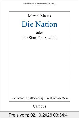 Die Nation oder Der Sinn fürs Soziale (Frankfurter Beiträge zur Soziologie und Sozialphilosophie)