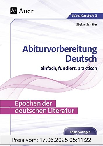 Binding : Broschiert, Edition : 1, Label : Auer Verlag in der AAP Lehrerfachverlage GmbH, Publisher : Auer Verlag in der AAP Lehrerfachverlage GmbH, medium : Broschiert, numberOfPages : 56, publicationDate : 2016-03-14, authors : Stefan Schäfer, languages : german, ISBN : 3403078280