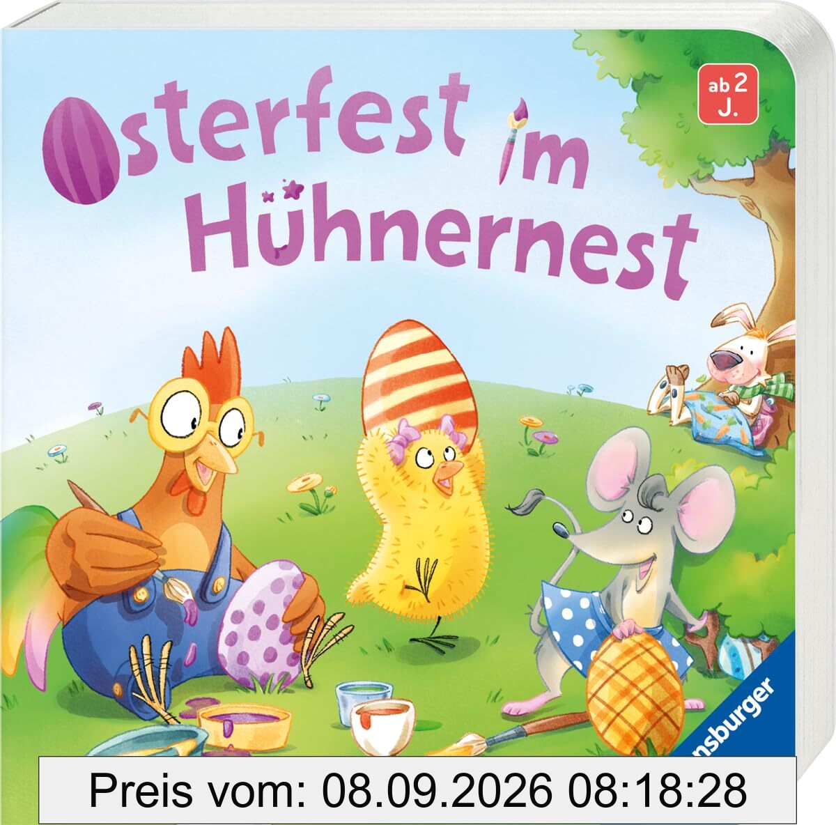 Osterfest im Hühnernest: Kinderbuch ab 2 Jahren, kleines Geschenk fürs Osternest, Pappbilderbuch