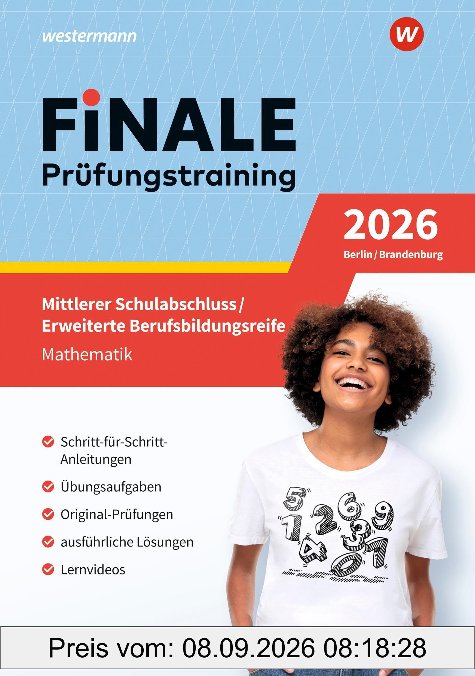 FiNALE - Prüfungstraining Mittlerer Schulabschluss, Fachoberschulreife, Erweiterte Berufsbildungsreife Berlin und Brandenburg. Mathematik 2026: Arbeitsbuch mit Lösungsheft und Lernvideos
