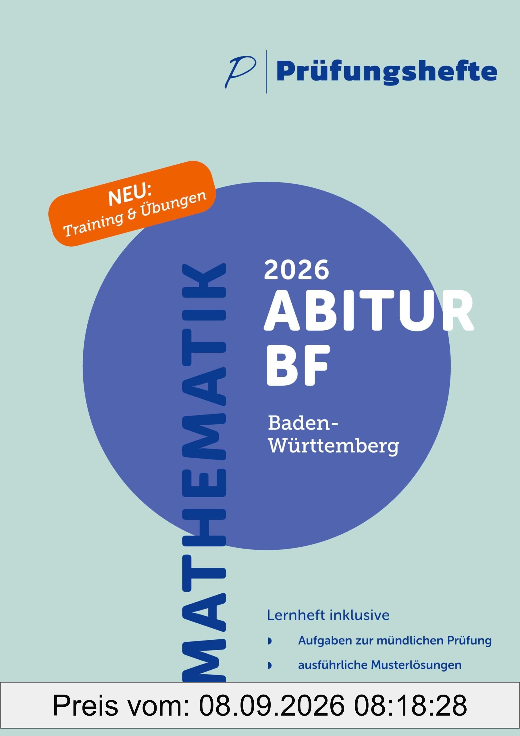 Prüfungsheft - 2026 Mathematik Abitur Basisfach mündlich – Baden-Württemberg – Aufgaben und Lösungen