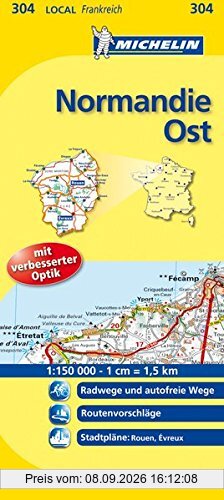 Michelin Normandie Ost: Straßen- und Tourismuskarte