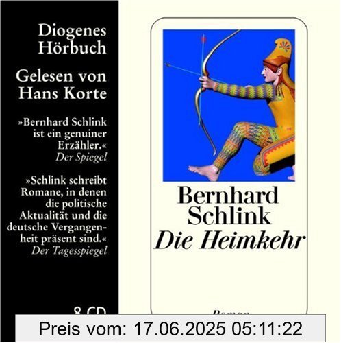 Binding : Audio CD, Edition : Ungekürzte Lesung., Label : Diogenes, Publisher : Diogenes, NumberOfDiscs : 1, NumberOfItems : 8, Format : Audiobook, medium : Audio CD, publicationDate : 2006-05-01, authors : Bernhard Schlink, narrators : Hans Korte, languages : german, ISBN : 3257800169