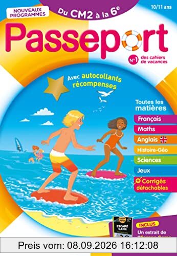 Passeport du CM2 à la 6e, 10-11 ans : toutes les matières : nouveaux programmes