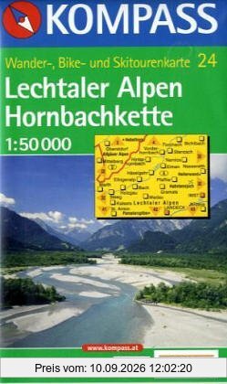 Lechtaler Alpen, Hornbachkette 1 : 50 000. Wander-, Rad- und Skitourenkarte