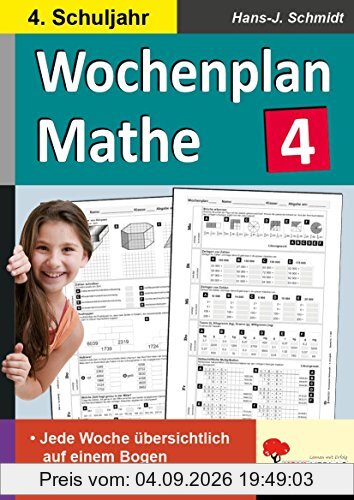 Wochenplan Mathe 4. Schuljahr: Jede Woche übersichtlich auf einem Bogen