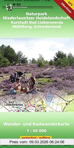unbekannt Naturpark Niederlausitzer Heidelandschaft - Kurstadt Bad Liebenwerda - Mühlberg - Schradenland, Wander- Und Radwanderkarte 1, 50 000 Wetterfest,