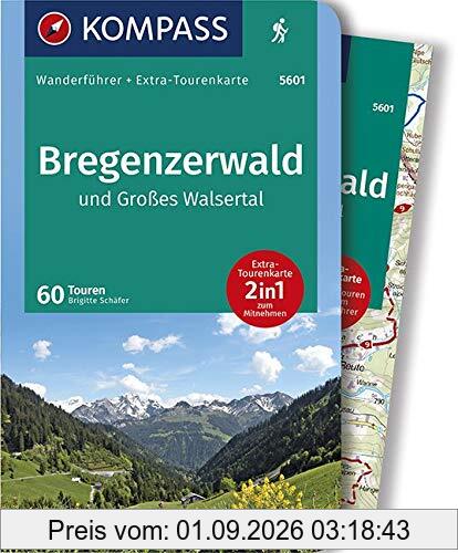 Bregenzerwald und Großes Walsertal: Wanderführer mit Extra-Tourenkarte 1:40.000, 60 Touren, GPX-Daten zum Download (KOMPASS-Wanderführer, Band 5601)