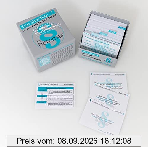 Die Shorties Box 7. Europa-/ Staatshaftungsrecht: In 20 Stunden zum Erfolg (Karteikarten - Öffentliches Recht)
