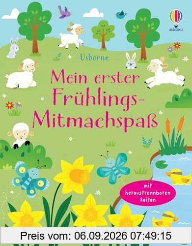 Mein erster Frühlings-Mitmachspaß: Block mit heraustrennbaren Seiten – frühlingsfrische Rätsel – für Kinder ab 5 Jahren (Usborne Mitmach-Blöcke)