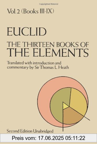 Binding : Taschenbuch, Edition : REV W/ADDITIONS., Label : Dover Pubn Inc, Publisher : Dover Pubn Inc, NumberOfItems : 1, PackageQuantity : 1, medium : Taschenbuch, numberOfPages : 464, publicationDate : 2000-02-01, authors : Euclid, Mathematics, publishers : Heath, Thomas L., languages : english, ISBN : 0486600890