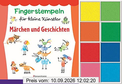 Fingerstempeln für kleine Künstler-Set. Märchen und Geschichten selber stempeln und erzählen.: Buch und acht Stempelkissen