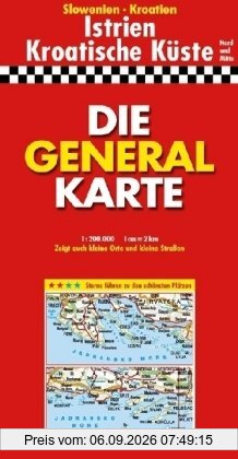 Die Generalkarte Istrien/Kroatische Küste Nord und Mitte 1:200 000
