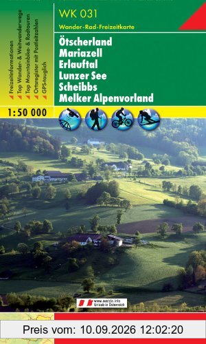 Freytag Berndt Wanderkarten, WK 031, Ötscherland - Mariazell - Erlauftal - Lunzer See - Scheibbs - Melker Alpenvorland - Maßstab 1:50 000
