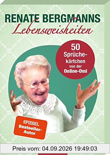 Renate Bergmanns Lebensweisheiten: 50 Sprüchekärtchen von der Online-Omi | Kartenbox mit Gute-Laune-Sprüchen und Weisheiten der Twitter-Oma