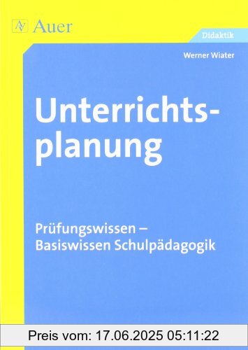 Binding : Broschiert, Edition : 1, Label : Auer Gmbh, Publisher : Auer Gmbh, medium : Broschiert, numberOfPages : 268, publicationDate : 2011-07-07, authors : Werner Wiater, languages : german, ISBN : 340306526X