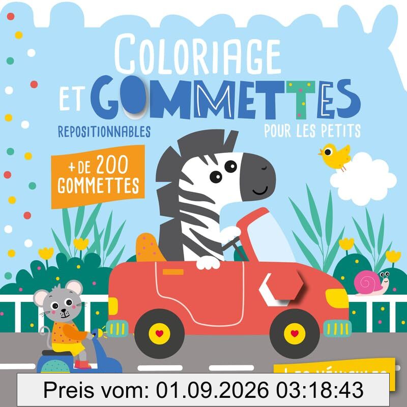 Mon P'tit Hemma : Coloriage et gommettes pour les petits : Les véhicules - + de 200 gommettes repositionnables
