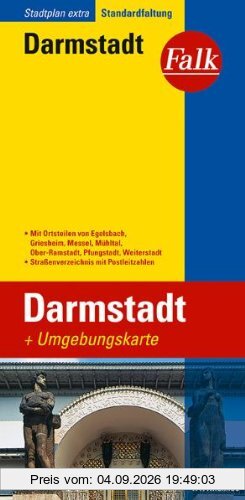 Falk Stadtplan Extra Standardfaltung Darmstadt
