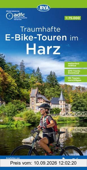 ADFC-Regionalkarte Traumhafte E-Bike-Touren im Harz, 1:75.000, reiß- und wetterfest, GPS-Tracks Download (ADFC-Regionalkarte 1:75000)