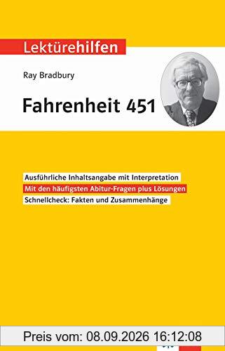 Klett Lektürehilfen Ray Bradbury, Fahrenheit 451: Interpretationshilfe für Oberstufe und Abitur