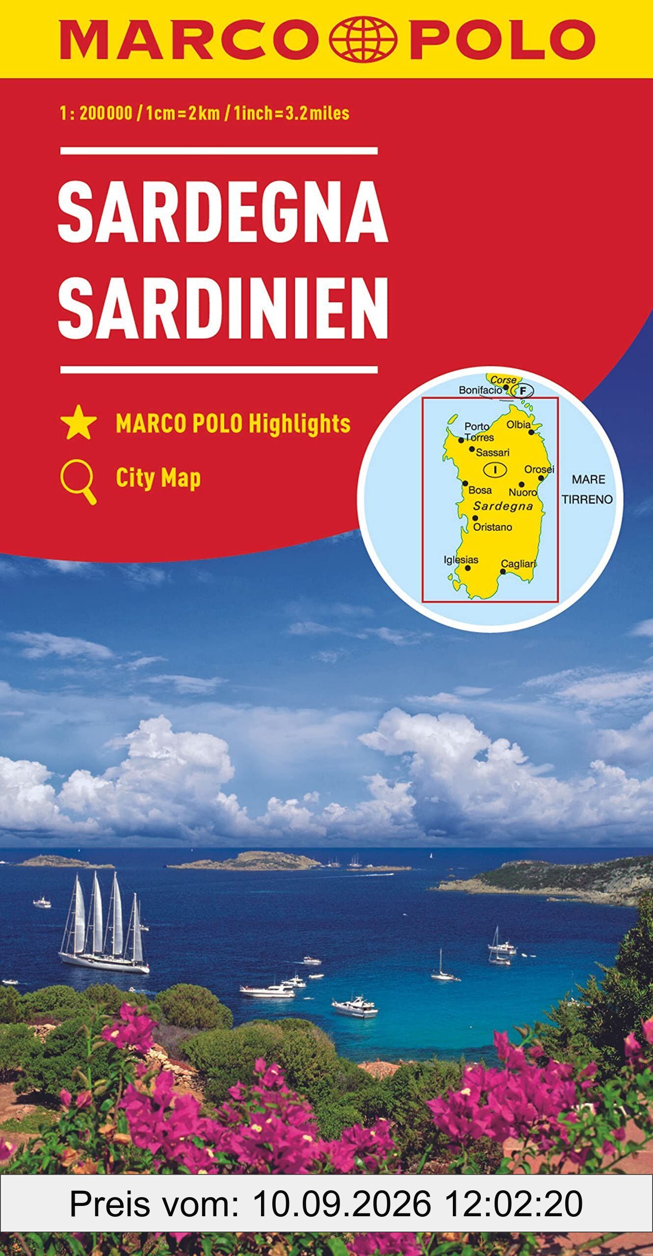 MARCO POLO Regionalkarte Italien 15 Sardinien 1:200.000