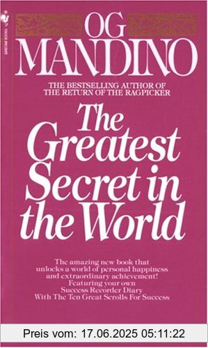 Binding : Taschenbuch, Edition : Reissue, Label : Bantam, Publisher : Bantam, NumberOfItems : 1, PackageQuantity : 1, medium : Taschenbuch, numberOfPages : 176, publicationDate : 1997-01-01, releaseDate : 1997-01-01, authors : Og Mandino, languages : english, ISBN : 0553280384