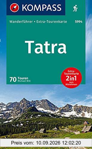 KV WF 5994 Tatra m. Karte: Wanderführer mit Extra-Tourenkarte, 70 Touren, GPX-Daten zum Download. (KOMPASS-Wanderführer, Band 5994)