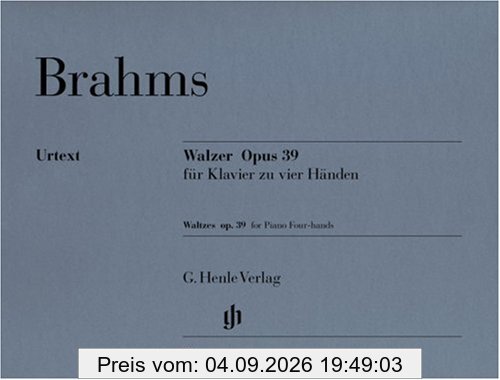 Walzer op. 39, Klavier zu vier Händen