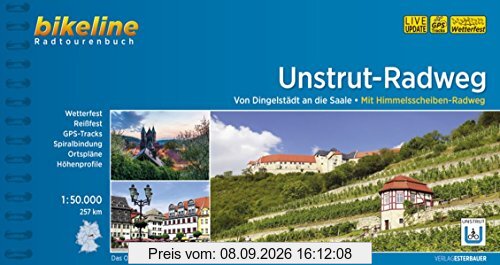 Unstrut-Radweg: Von Dingelstädt an die Saale. Mit Himmelsscheiben-Radweg. 327 km, 1:50.000, wetterfest/reißfest, GPS-Tracks Download, LiveUpdate: Von ... LiveUpdate (Bikeline Radtourenbücher)