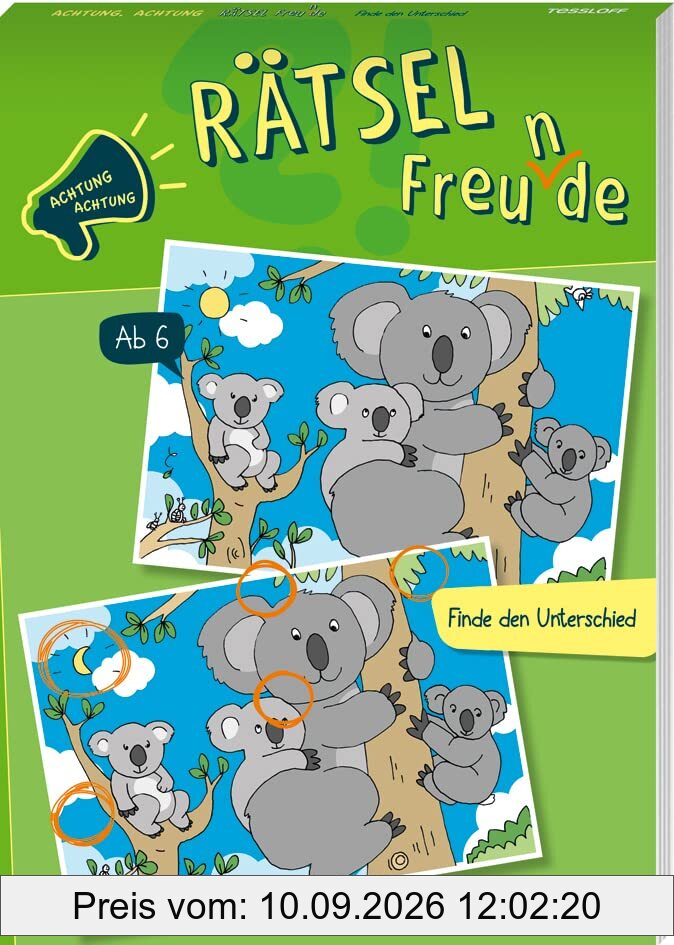 Achtung, Achtung Rätselfreu(n)de. Finde den Unterschied: Rätseln für Kinder ab 6 Jahren (Rätsel, Spaß, Spiele)