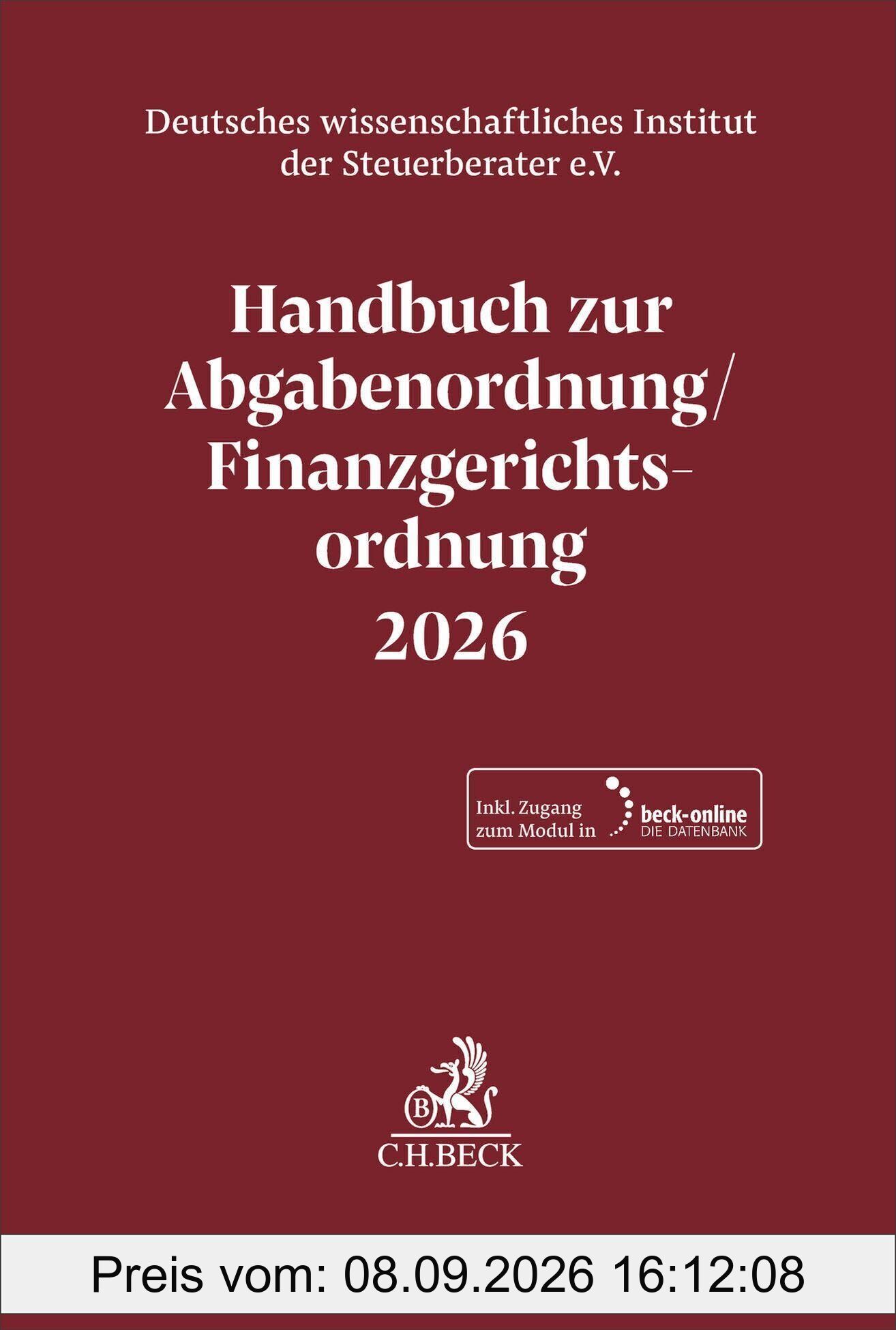 Handbuch zur Abgabenordnung / Finanzgerichtsordnung 2026. AO / FGO 2026