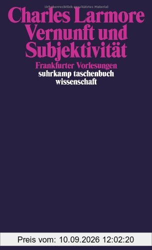 Vernunft und Subjektivität: Frankfurter Vorlesungen (suhrkamp taschenbuch wissenschaft)
