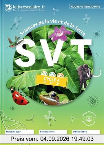SVT, sciences de la vie et de la Terre cycle 4, 5e, 4e, 3e : nouveau programme