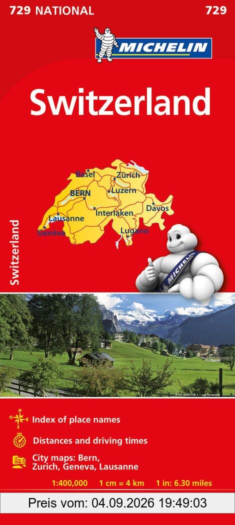 Michelin Switzerland Map 729 (Mapas National Michelin)