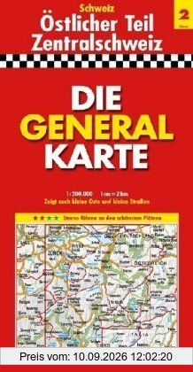 Die Generalkarte Schweiz Östlicher Teil/Zentralschweiz 1:200 000
