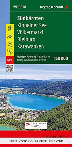 Südkärnten, Wander-, Rad- und Freizeitkarte 1:50.000, freytag & berndt, WK 0238: Klopeiner See - Völkermarkt - Bleiburg - Karawanken, mit Infoguide, ... (freytag & berndt Wander-Rad-Freizeitkarten)