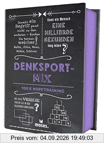 moses. Quiz-Box Denksport-Mix | 100 Rätsel und Übungen für das Kopf-Workout zwischendurch | Für Kinder ab 12 Jahren und Erwachsene: 100 x Kopftraining (Quiz-Boxen)