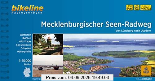 Mecklenburgischer Seen-Radweg: Von Lüneburg nach Usedom. 1:75.000, 660 km, wetterfest/reißfest, GPS-Tracks Download, LiveUpdate (Bikeline Radtourenbücher)