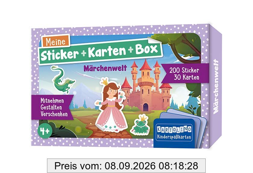 Meine Sticker + Karten + Box - Märchenwelt: Mitnehmen, gestalten, verschenken (KARTOLINO Kinderspaßkarten: Meine Sticker+Karten+Box)