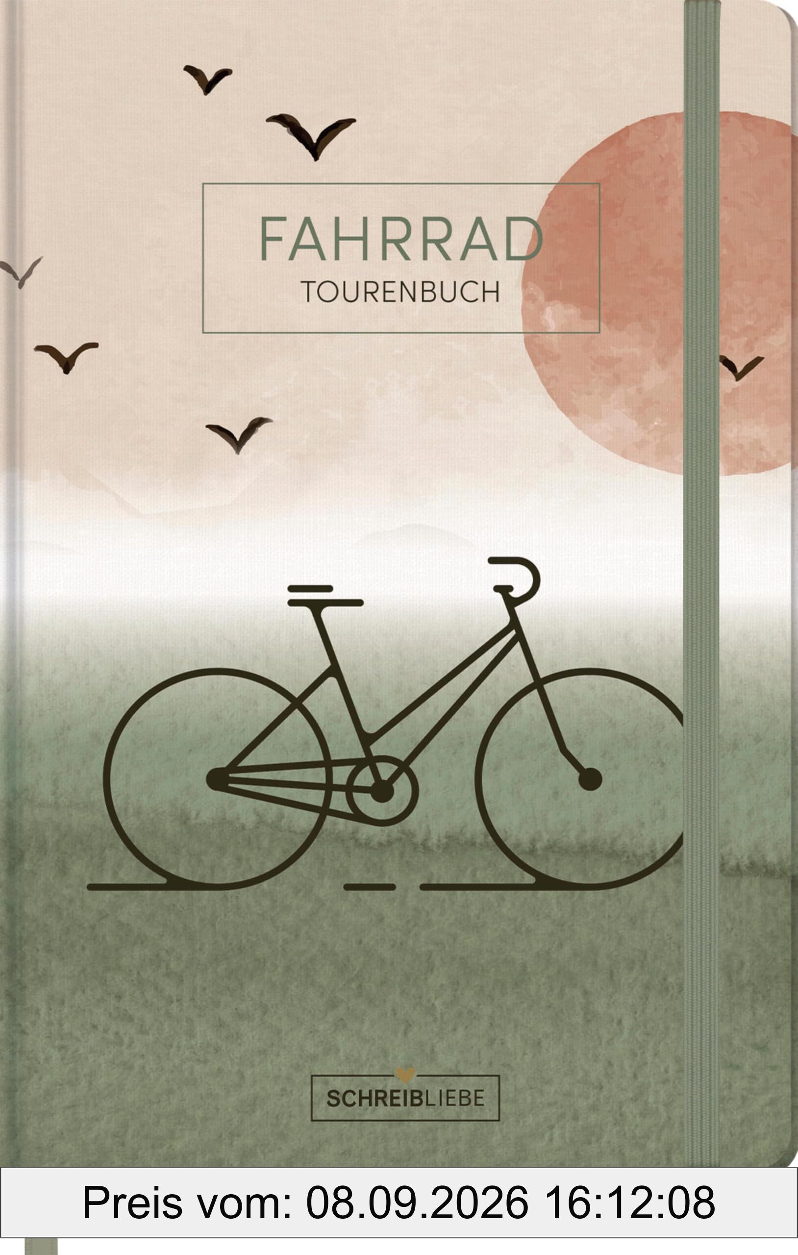 Fahrrad-Tourenbuch: Reisetagebuch 13 x 19 cm zum Ankreuzen und Ausfüllen, mit Lesebändchen und Gummiband, 160 Seiten SchreibLiebe