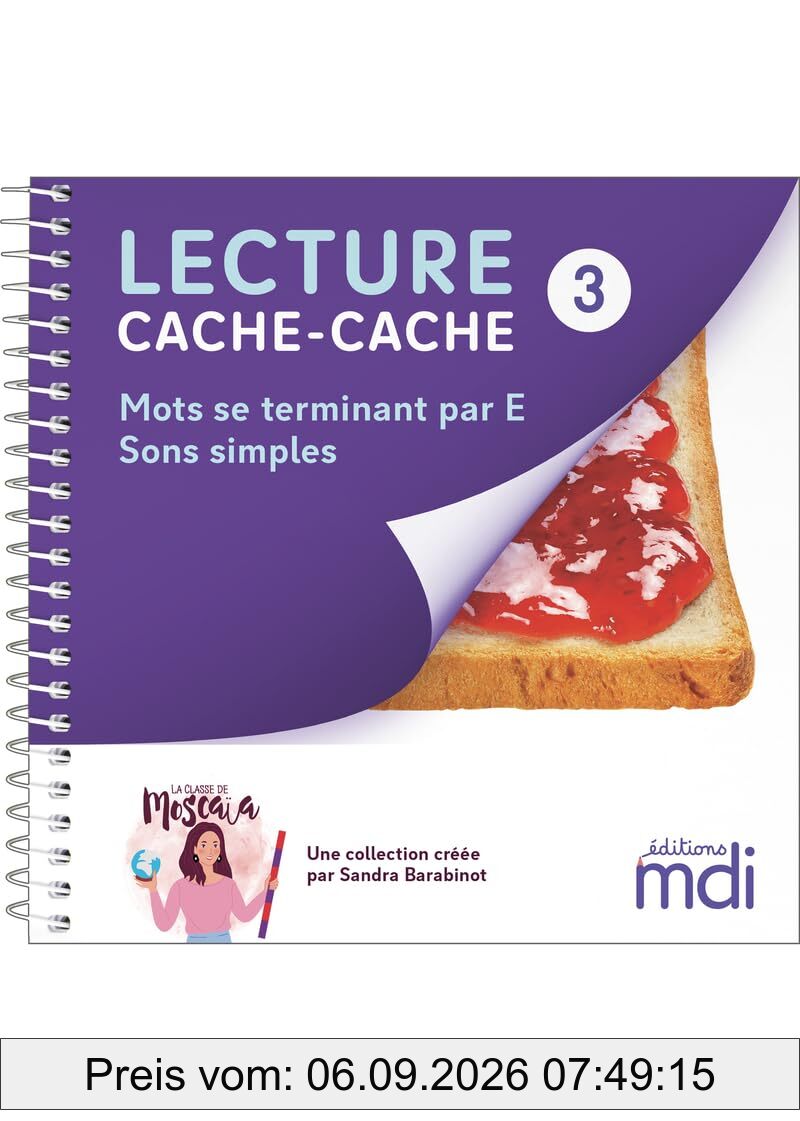Lecture cache-cache - Livre 3 - Sons simples le e en fin de mot