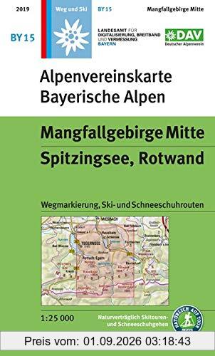 Mangfallgebirge Mitte, Spitzingsee, Rotwand: Wegmarkierung, Ski- und Schneeschuhrouten (Alpenvereinskarten)