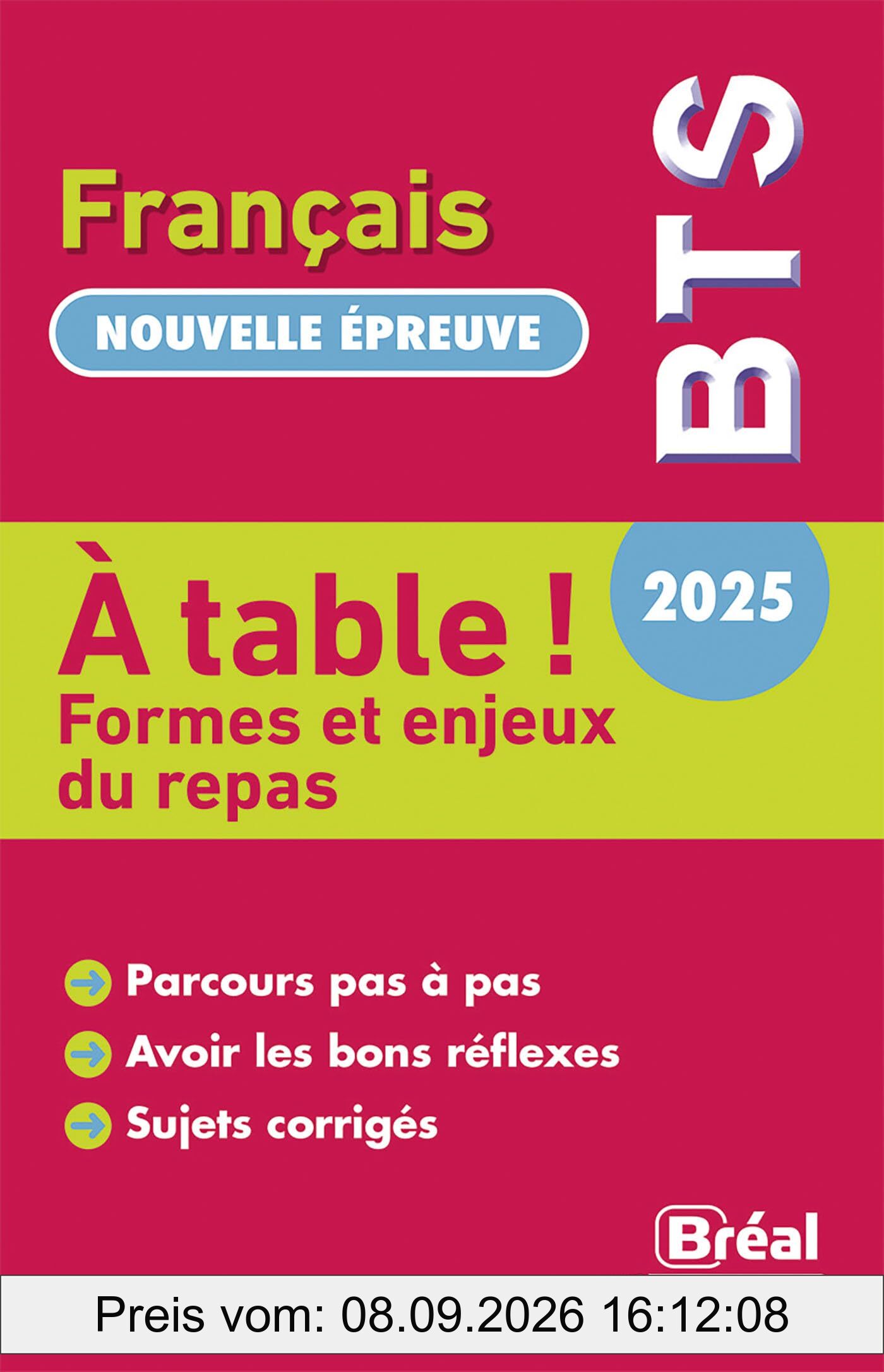A table : BTS français 2025-2026 : nouvelle épreuve