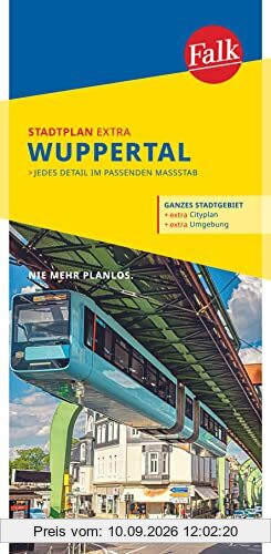 Falk Stadtplan Extra Wuppertal 1:20 000: mit Ortsteilen von Haan, Remscheid, Solingen, Schwelm, Wülfrath (Falk Stadtplan Extra Standardfaltung - Deutschland)
