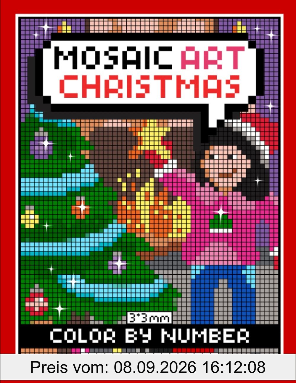 Mosaic Art Color By Number: Christmas Coloring Book for Adults Relaxation and Stress Relief with 3*3 mm sections