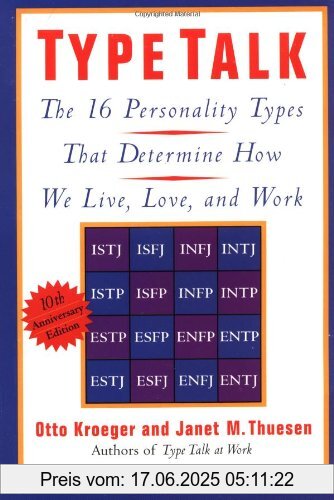 Binding : Taschenbuch, Edition : Anniversary., Label : Dell, Publisher : Dell, NumberOfItems : 1, PackageQuantity : 1, medium : Taschenbuch, numberOfPages : 304, publicationDate : 1989-09-01, releaseDate : 1989-09-01, authors : Otto Kroeger, Thuesen, Janet M., languages : english, ISBN : 0440507049