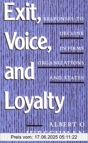 Binding : Taschenbuch, Edition : New Ed, Label : Harvard University Press, Publisher : Harvard University Press, NumberOfItems : 1, medium : Taschenbuch, numberOfPages : 176, publicationDate : 1990-07-01, authors : Hirschman, Albert O., languages : english, ISBN : 0674276604